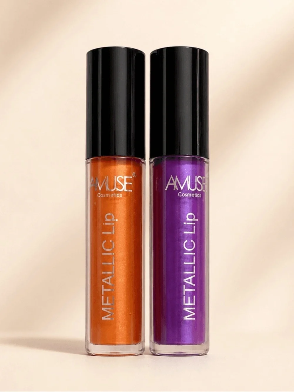 Muse Metallic Lip Gloss Set - Dazzling Orange and Deep Purple